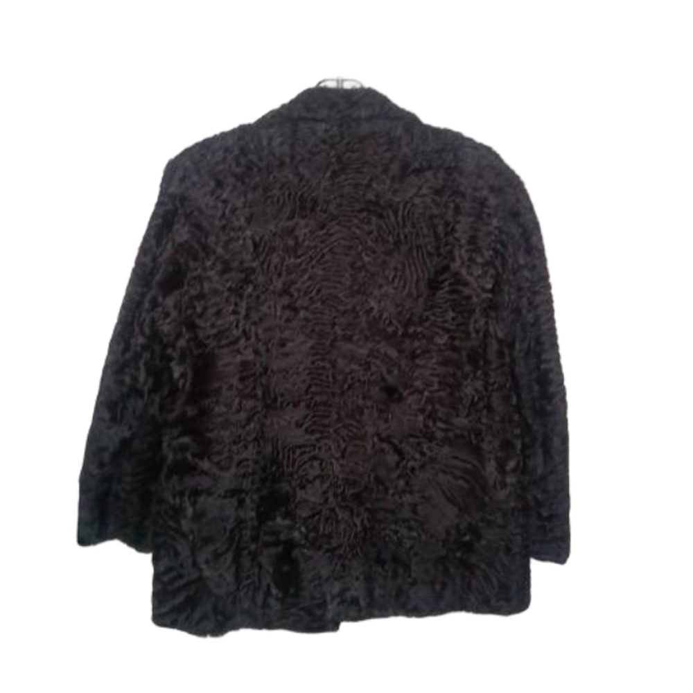Vintage 1940s Black Persian Lamb (Astrakhan) Fur Coat w/ Silk Lining – M/L - Picture 5 of 5